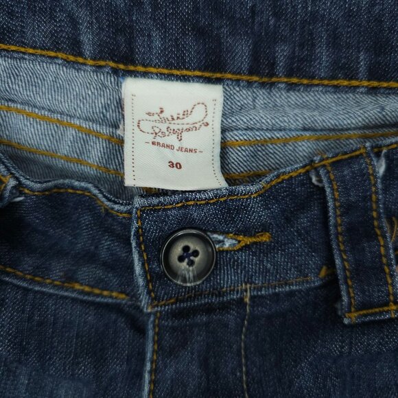 True Religion Bobby Jeans Straight Leg Low Rise Sz 30 Short DarkWash Stretch Y2K - Picture 4 of 14